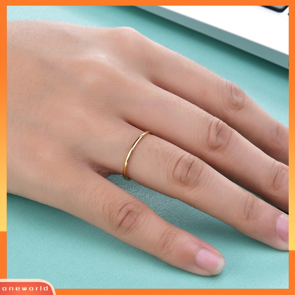 [EONE] Cincin Indah Eye-catching All-match Hias Glittery Titanium Steel Cincin Pasangan Sederhana Untuk Anniversary