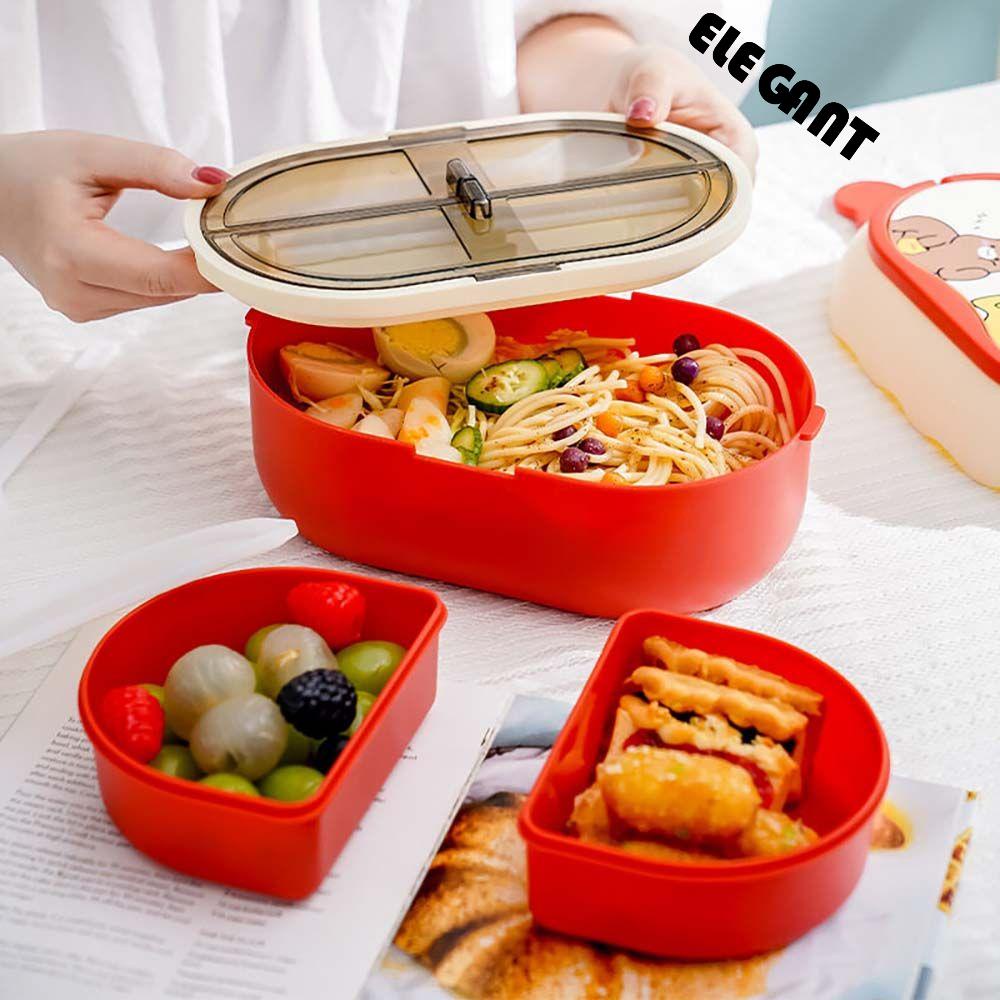 [Elegan] Kotak Makan Siang PP Portable Sealed Microwave Pemanas Bayi Anak Siswa Camping Piknik Anti Bocor Wadah Makanan Ringan