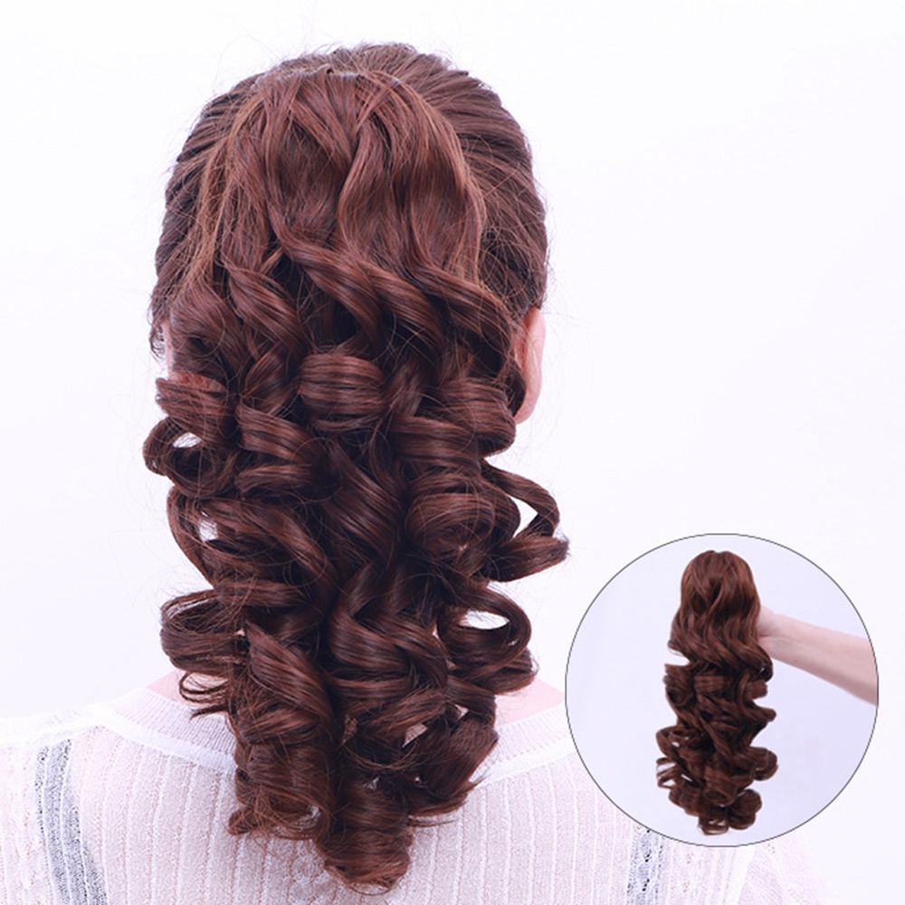 1pcs Wig Ekstensi Rambut Ponytail Keriting Panjang Alami Dan Penuh Untuk Wanita Perempuan