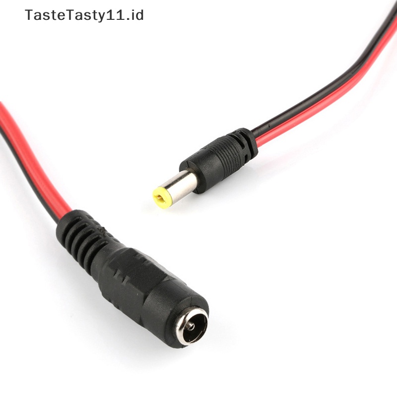 Tastetasty 5pcs Male+5pcs Female Jack Cable Kuncir CCTV Power Adaptor Plug Konektor DC 12V 2.1x5.5mm.