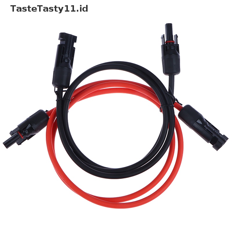 Tastetasty 2Pcs Kabel Ekstensi Fotovoltaik Hitam/Merah Dengan Konektor DC Tenaga Surya Yang Digunakan Dalam Sistem Panel PV Kabel Pengisian Penyimpanan Energi.