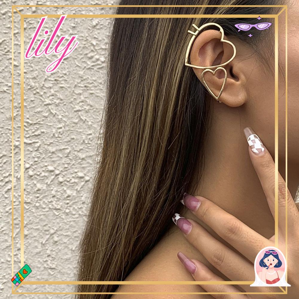 Lily Ear Cuff Anting Sederhana Pernikahan Wanita Gadis Bentuk Hati