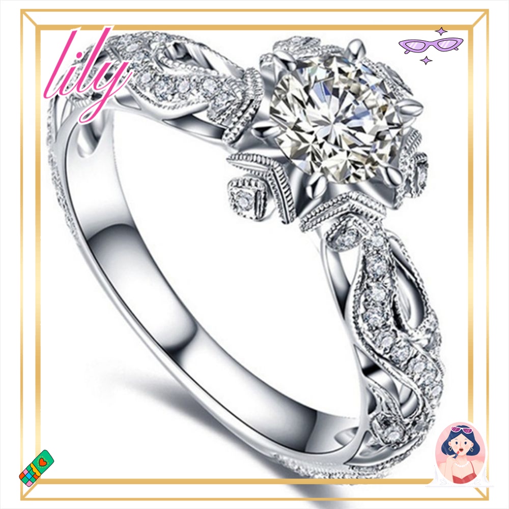 Lily Berongga Keluar Cincin Perhiasan Indah Bentuk Geometri Pertunangan