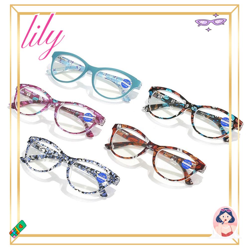 Lily Kacamata Baca Pria Wanita Portable Pelindung Mata Vintage Ultra Ringan Frame