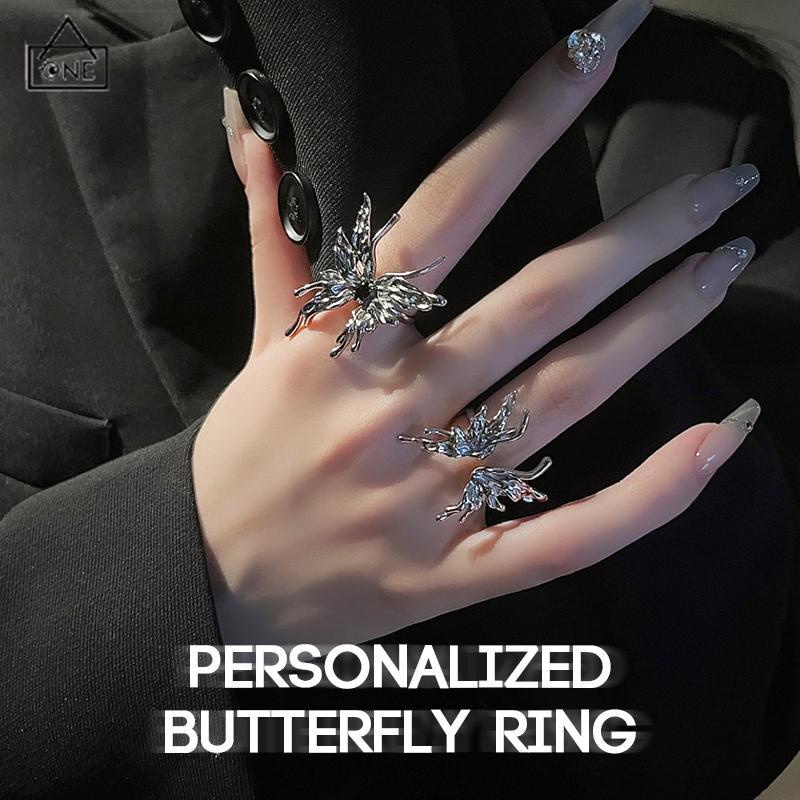 COD❤️Cincin kupu-kupu Terbuka Adjustable Ring Fashion Korea Gaya Aksesoris Fashion-A.one