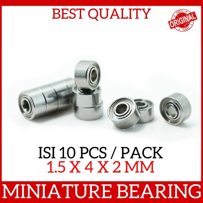 Isi 10 Pcs Miniature Bearing 681xzz Mini Laher Ukuran 1.5 x 4 x 2mm