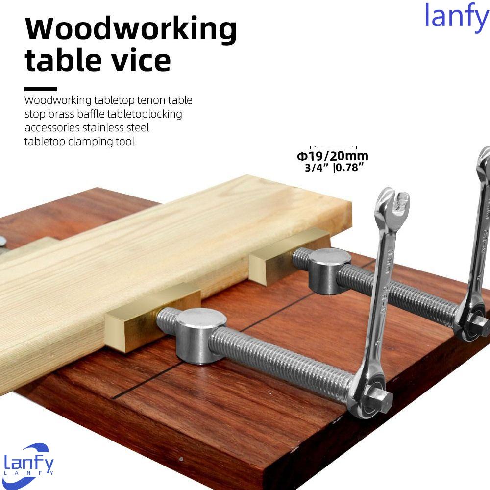 Lanfy Bangku Dog Rem Pertukangan Woodworking Bench Dog Holes Limit Block Sisipan Rem Desktop Clamp Table Limit Block Bench Clamp