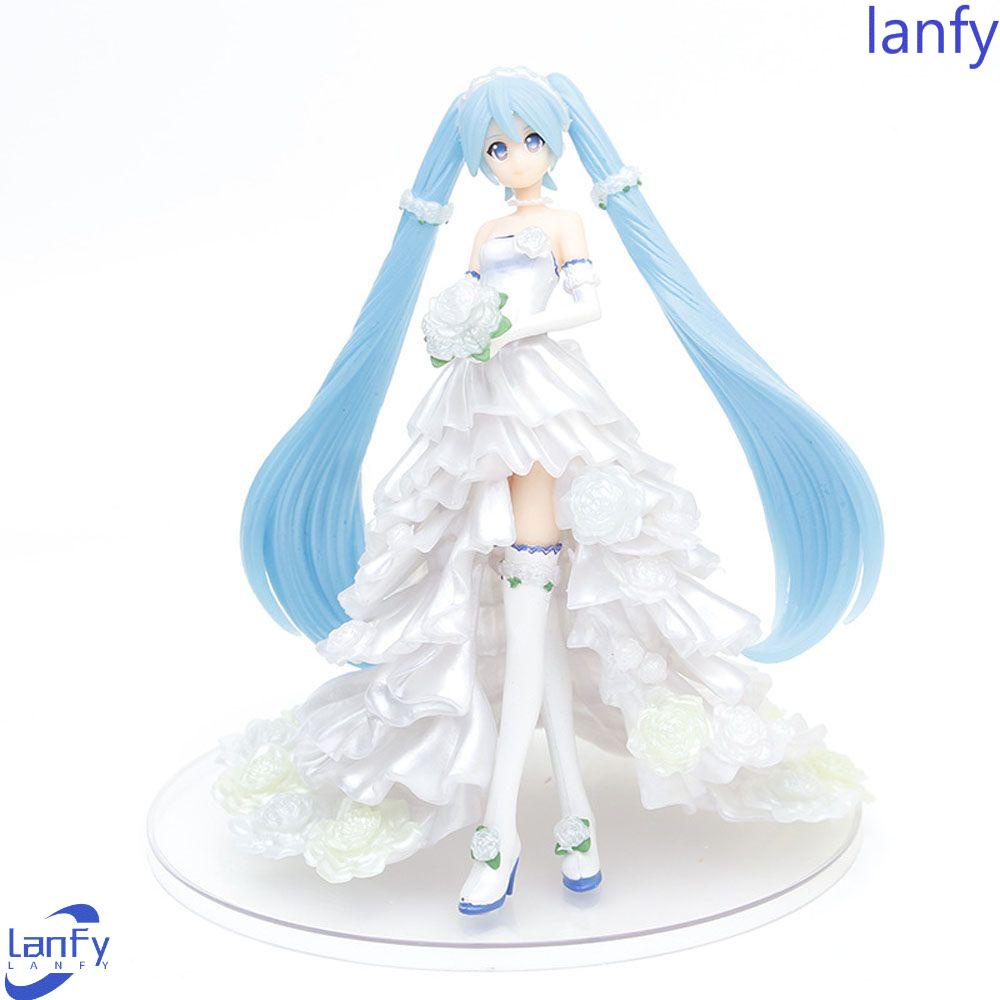 Lanfy Miku Hatsune Action Figure Cute Miku Hatsune Collection Model Miniatur PVC