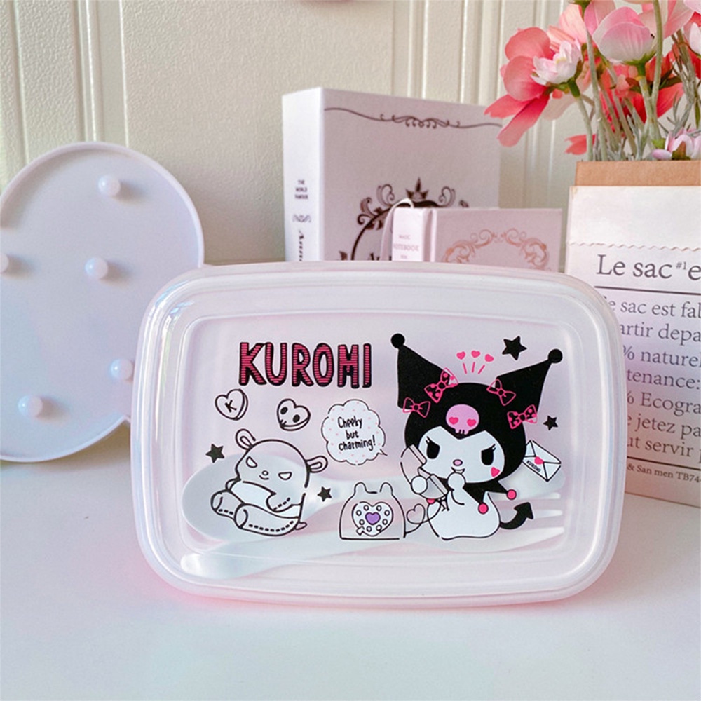 Microwave Sanrio Kotak Makan Kartun Kuromi Cinnamoroll Microwave Pemanasan Segar Menjaga Kotak Kulkas Klasifikasi Makanan Kotak Penyimpanan Wadah Makanan