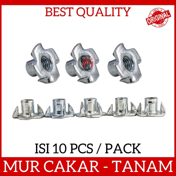 Isi 10Pcs Mur Cakar Tanam Kayu T Nut Untuk Baut Box Furniture M5 M6 M8