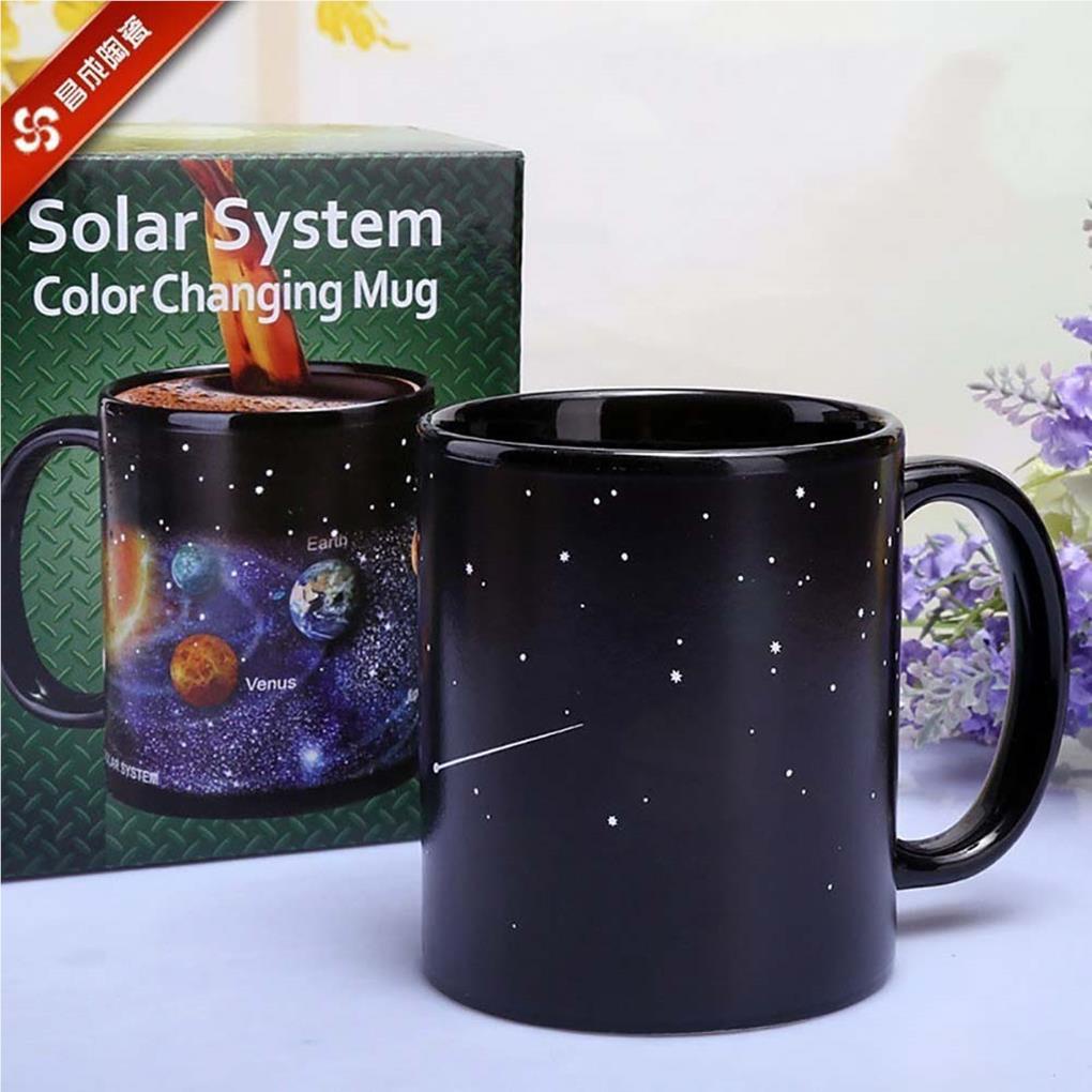 Starry Sky Mug Porcelain Berubah Warna The Solar System Mug Susu Kopi Mug Hadiah Ulang Tahun