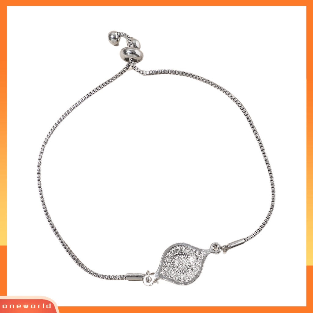 [EONE] Adjustable Halus Unisex Gelang Alloy Berlian Imitasi Bentuk Mata Liontin Rantai Gelang Perhiasan Aksesoris