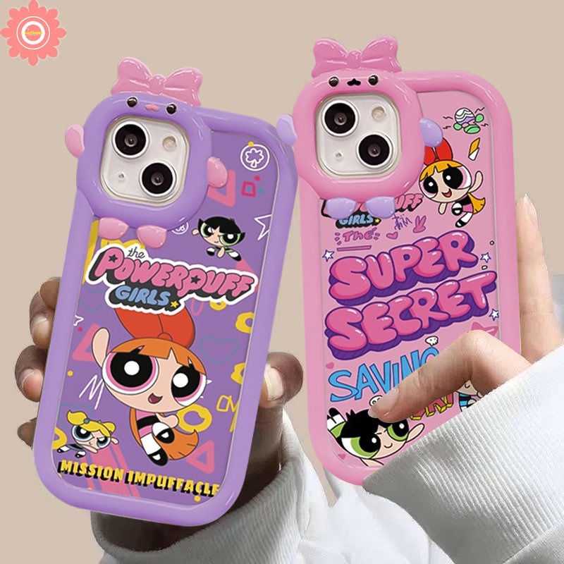 Kartun The Super Girls Cute Case Redmi A1 9 10A 10C 10 9T A1+9C 9A Note10 11 Pro+8 9 10s 11s 10Pro POCO X3 Pro NFC M3 Mi 11 Lite Kawaii 3D Ikatan Simpul Lensa Monster Kecil Sarung Soft Case