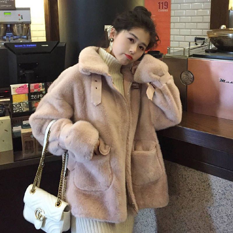 IMPORT WOMAN FAUX FUR WINTER COAT JACKET OUTER KOREAN STYLE JAKET WANITA BULU MUSIM DINGIN