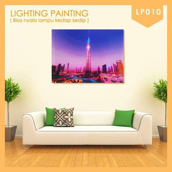 Lukisan Kanvas LED dengan Baterai - Painting Lighting - Tahan Air dan Tidak Luntur - Dekorasi Rumah Pajangan Dinding Kamar Ruang Tamu