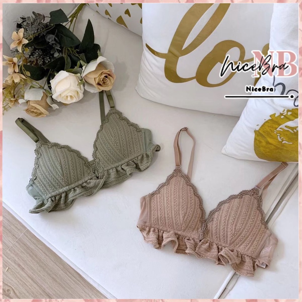 Brasay Bra BH Wanita Model Push-Up Bahan Lace Breathable Hiasan 9032