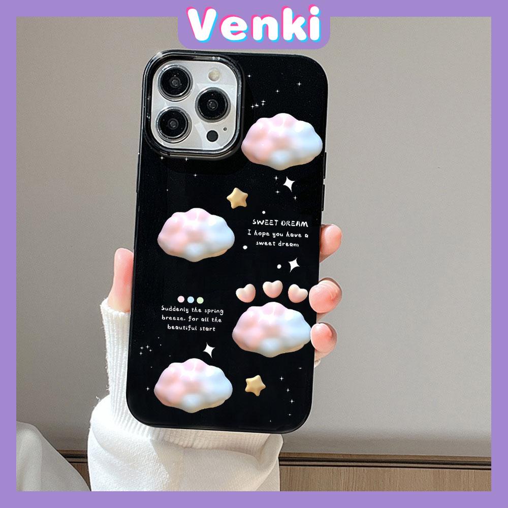 VENKI - For iPhone 11 iPhone Case Black Glossy TPU Soft Case Shockproof Protection Camera Cloud Love Compatible with iPhone 14 13 Pro max 12 Pro Max xr xs max 7Plus 8Plus