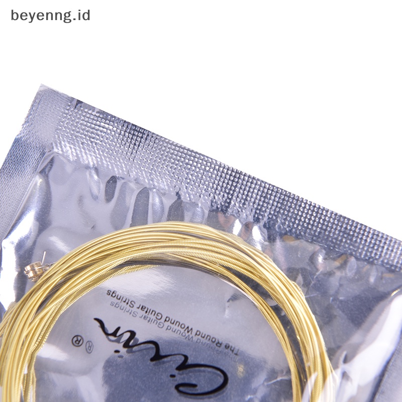 Beyen 6pcs/set Senar Gitar Akustik Universal Bahan Kuningan Hexagonal Steel Core Strings Untuk ID