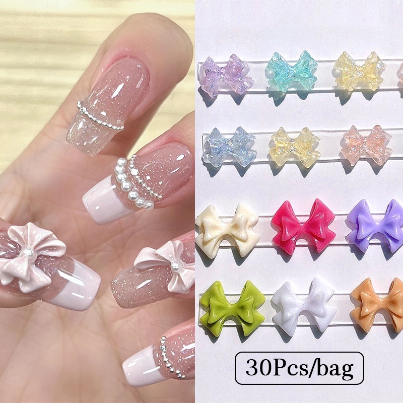 30pcs Aksesoris Nail Art Resin Kupu-Kupu Aurora Pintar Warna Hologram Fashion 3D Kuku DIY Dekorasi