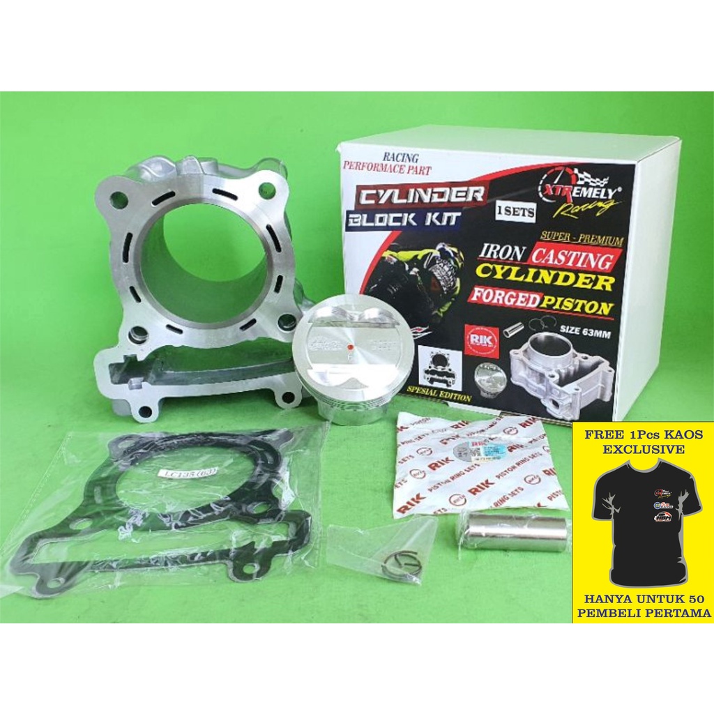 BLOK BORE UP YAMAHA JUPITER MX / VIXION / MX KING SIZE 63MM PISTON FORGED BLOKSET HARIAN TURING MURA