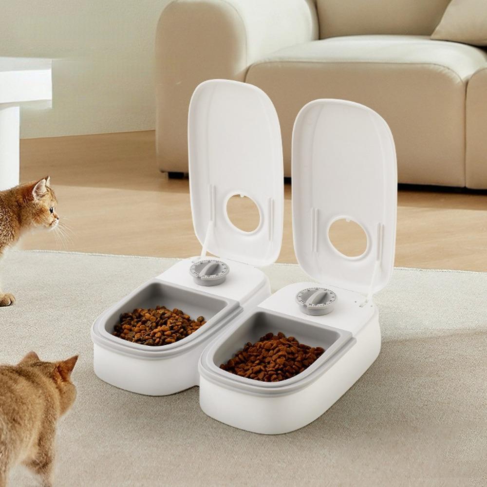 REBUY Rebuy Pet Feeder Kreatif Kapasitas Besar Rumah Tangga Elektrik Plastik Otomatis Dispenser Makanan Kucing