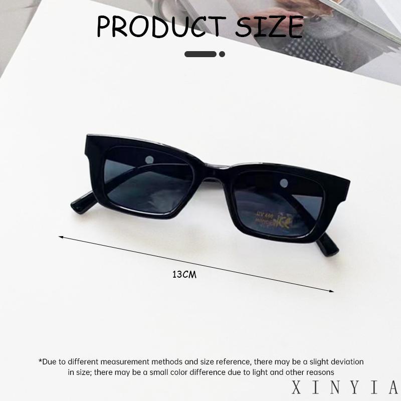 【Bayar di tempat】Kacamata Hitam Modis Serbaguna Retro Persegi Panjang Kacamata Hitam Anak Sunglasses