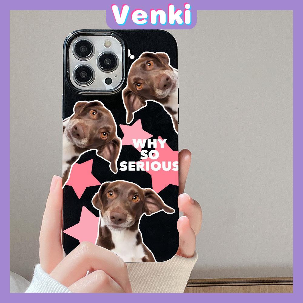 VENKI - For iPhone 11 Phone Case Black Glossy TPU Soft Case Shockproof Protection Camera Dog Simplet English Compatible with iPhone 14 13 Pro max 12 Pro Max xr xs max 7 8 Plus