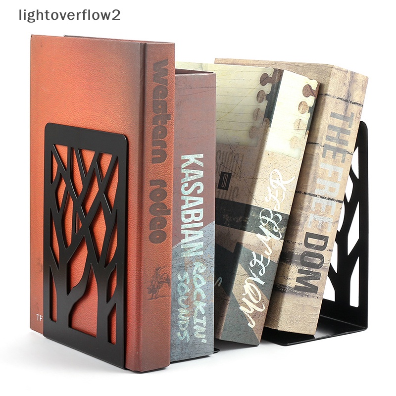 [lightoverflow2] Metal Non-Slip Bookend Book Support Stand Stop Buku Kantor Berbentuk Hewan [ID]