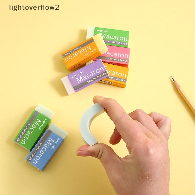 [lightoverflow2] Random Pencil Eraser Macaron Color Awet Penghapus Remah Remah Anak Alat Tulis Sekolah Siswa Tanpa Tanda