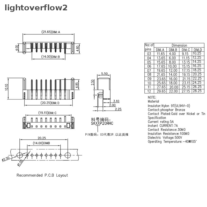 [lightoverflow2] 1pc Konektor Laptop 4Pin Pitch 2.0mm Holder Klip Slot Kontak Colokan Male and Female [ID]