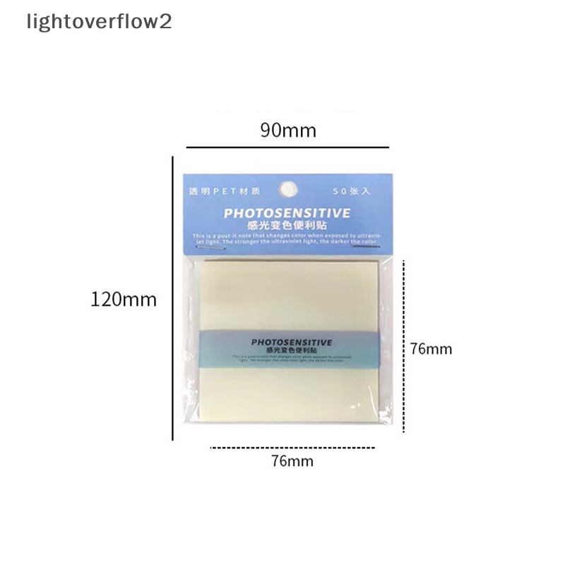 [lightoverflow2] 50lembar Fotosensitif Memo Pad Warna Sticky Notes Transparan Anti Air Sticky Notes Untuk Siswa Sekolah Alat Tulis Kantor [ID]