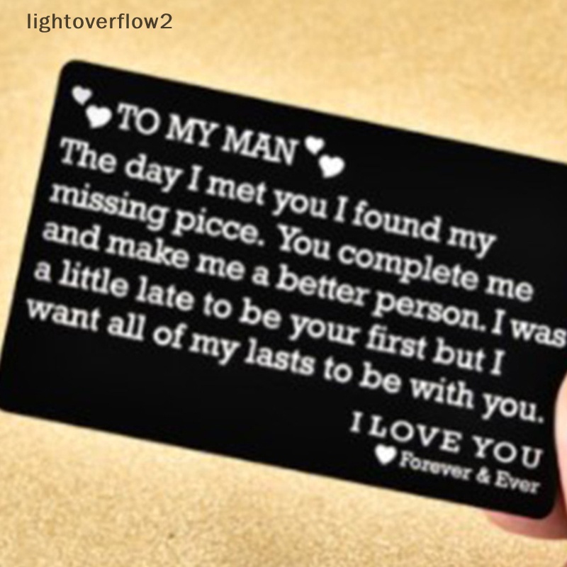 [lightoverflow2] Dompet Fashion Insert Kartu Stainless Steel Untuk Pria Suami Dari Istri Pacar Pacar Hadiah Ulang Tahun Untuk Pengantin Pria Wanita Dia [ID]