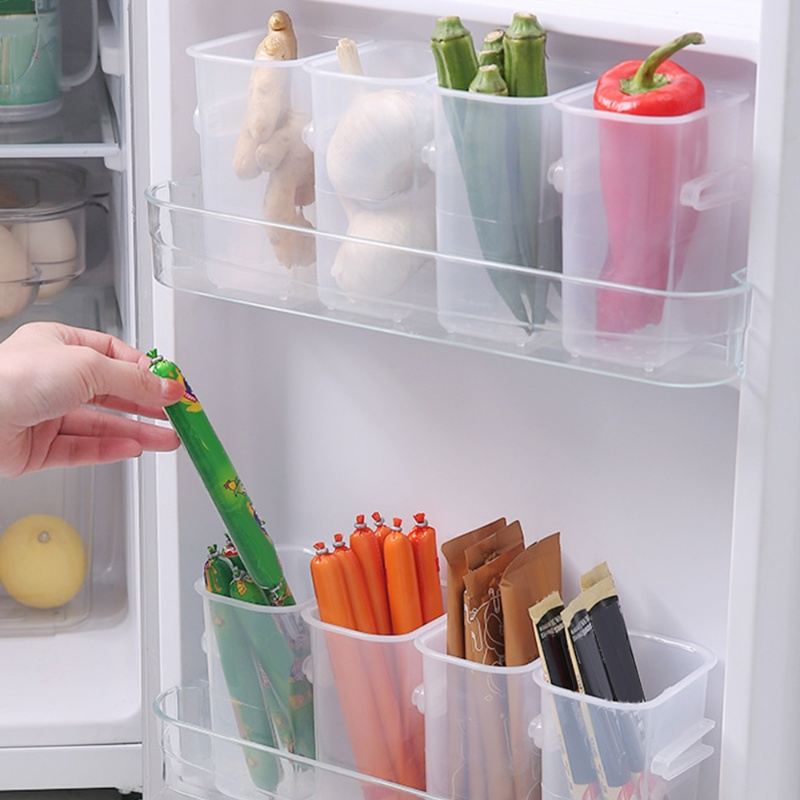 Kulkas Pintu Samping Kotak Penyimpanan Buah Sayur Klasifikasi Makanan Rak Organizer Plastik Snap-On Kulkas Food Fresh Case Dengan Lubang Saluran Air Aksesoris Dapur