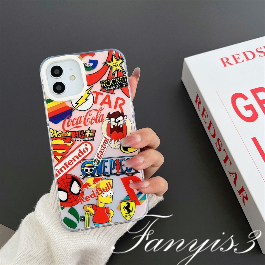 Compatible For IPhone 14 13 12 11 Pro Max X XR Xs Max 8 7 Plus SE 2020 Kompatibel Untuk Stiker Notes IMD Laser Gradiasi Ponsel Case TPU Lembut Shockproof Cover Pelindung