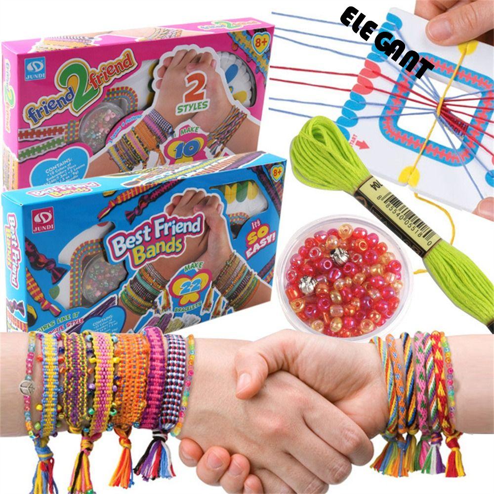 [Elegan] Gelang Membuat Kit Gadis Hadiah Seni Untuk Anak-Anak 5-12 Tahun Kerajinan Tangan Kit DIY Craft Kirls DIY Mainan Persahabatan Craft Kit