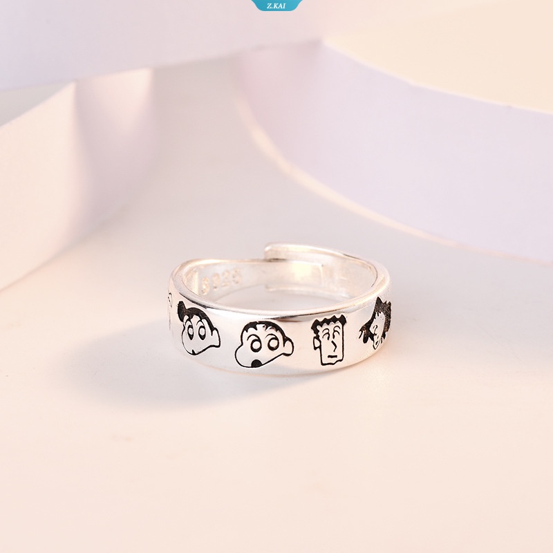 Crayon Shin-chan Anime Figure Cincin Kawaii Rings Kreatif Cincin Aksesoris Hadiah Ulang Tahun Hot Fashion Hadiah Gadis Mainan Anak [ZK]