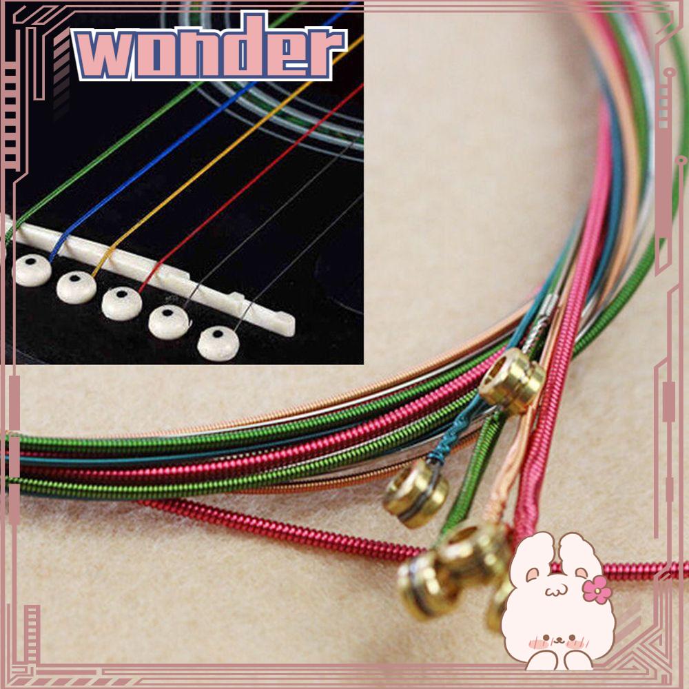 Wonder Senar Gitar Akustik Universal Warna-Warni Rainbow Bahan Baja