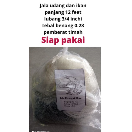 Jala Lempar 12 feet Jala udang jala ikan Jala lempar 3/4 inchi jala ikan murah jala ikan lempar jari