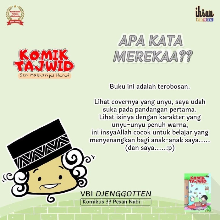 BUKU Komik Tajwid Seri Makharijul Huruf