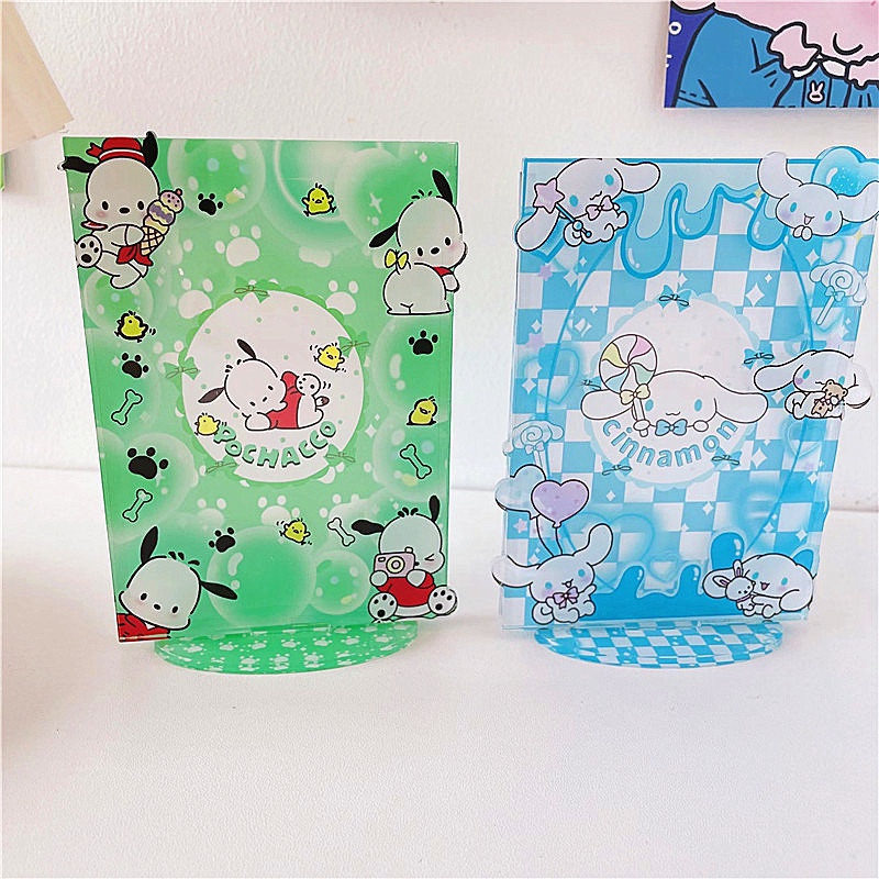 3inch Sanrio Acrylic Idol Photocard Pelindung Case Bingkai Foto Cute Kuromi Melody Cinnamoroll Card Holder Kartun Desktop Display