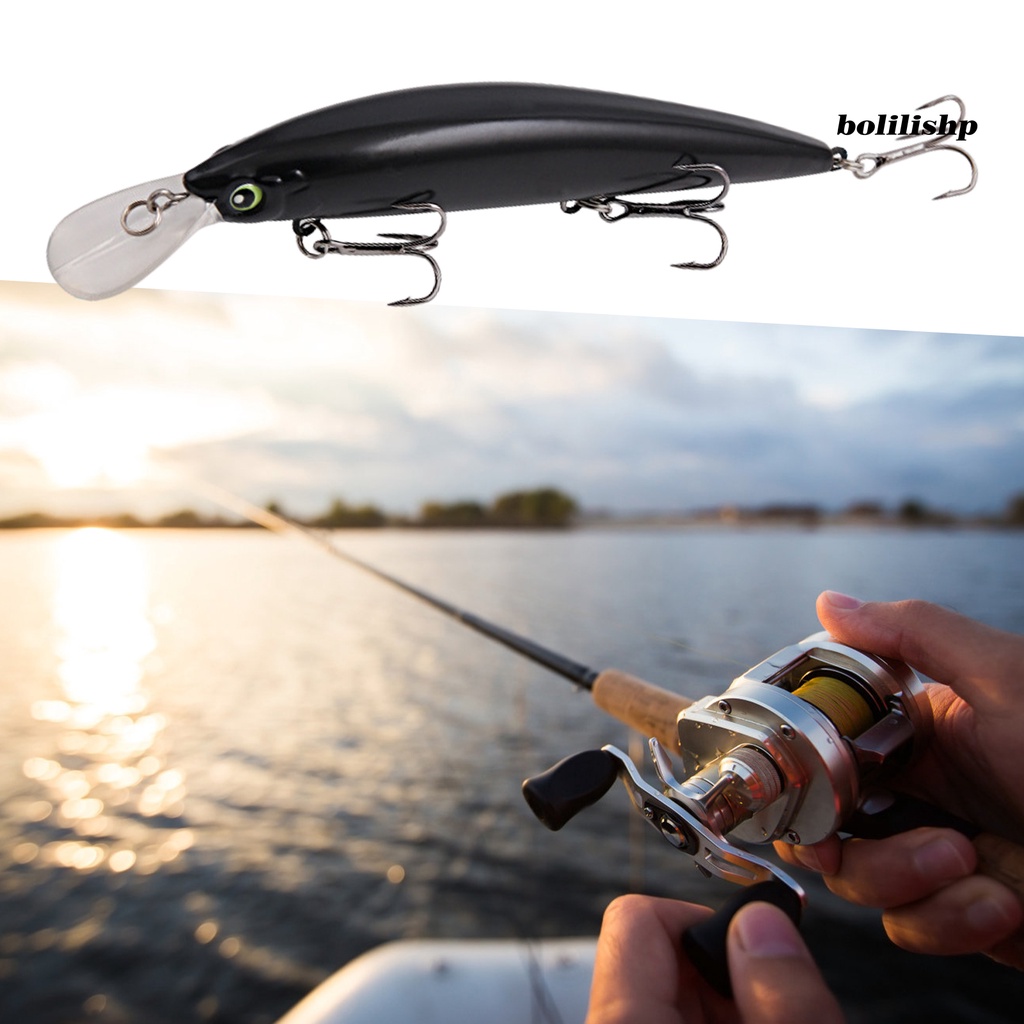 Bo-15.2cm/36g Ikan Kecil Lure 3D Fisheye Tajam Duri Lidah Lebar Plat 3kait Ikan-Tarikan Anti-Korosi ABS Umpan Pancing Untuk Memancing