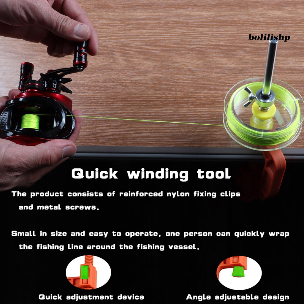 Bo-1 Set Lure Fishing Reel Diperkuat Nilon Memperbaiki Klip Sekrup Logam Cepat Berliku Alat Multifungsi Pancing Line Winder Reel Line Spooler Memancing Luar Ruangan