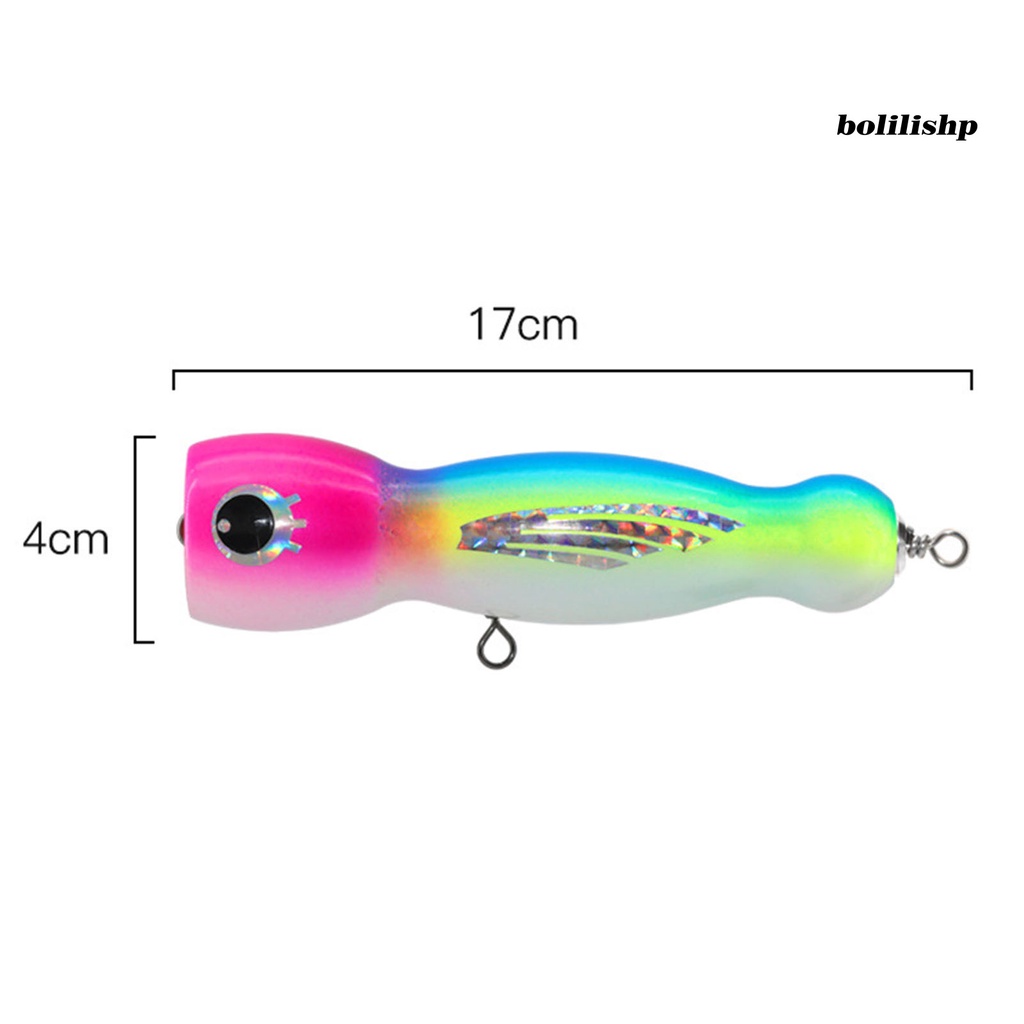 Bo-17cm/115g Umpan Pancing Kayu Kait Tajam Warna-Warni Lukisan Perahu Laut Dalam Memancing Gelombang Besar Mendaki Palsu Popper Umpan Untuk Offshore