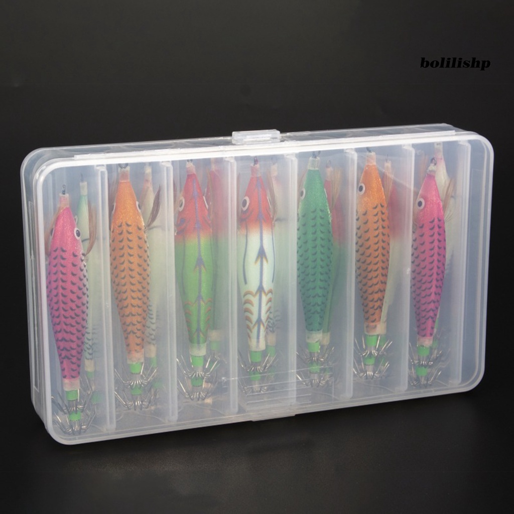 Bo-14pcs/box Umpan Buatan Fleksibilitas Tinggi Kerajinan Halus Fishing Tackle Luminous Bait Squid Hook Untuk Memancing Di Laut