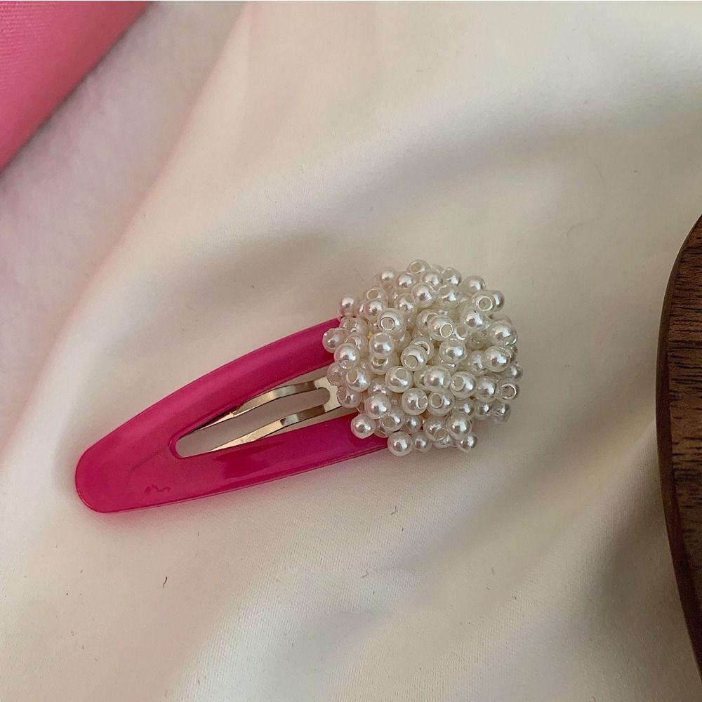 AUGUSTINA Gadis Y2k Klip Rambut Temperamen Manis Mutiara Imitasi Gadis Lucu Hadiah Hiasan Kepala Klip Samping Wanita Jepit