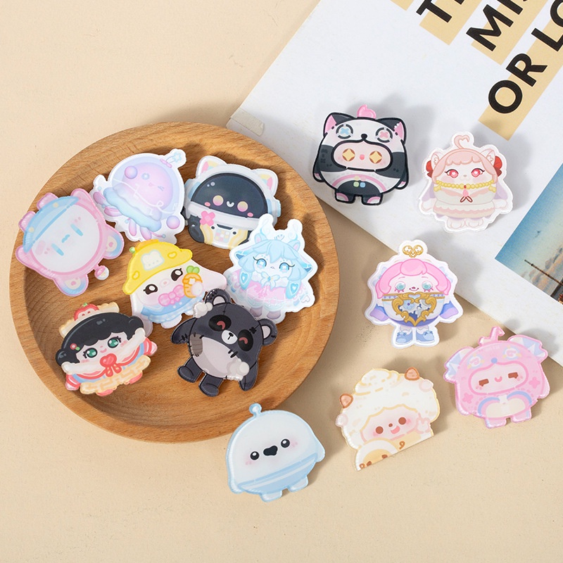 Kartun Kartun Kartun Bros Akrilik Lencana ins Gaya Lucu Perhiasan Tas Sekolah Liontin Pesta Bros