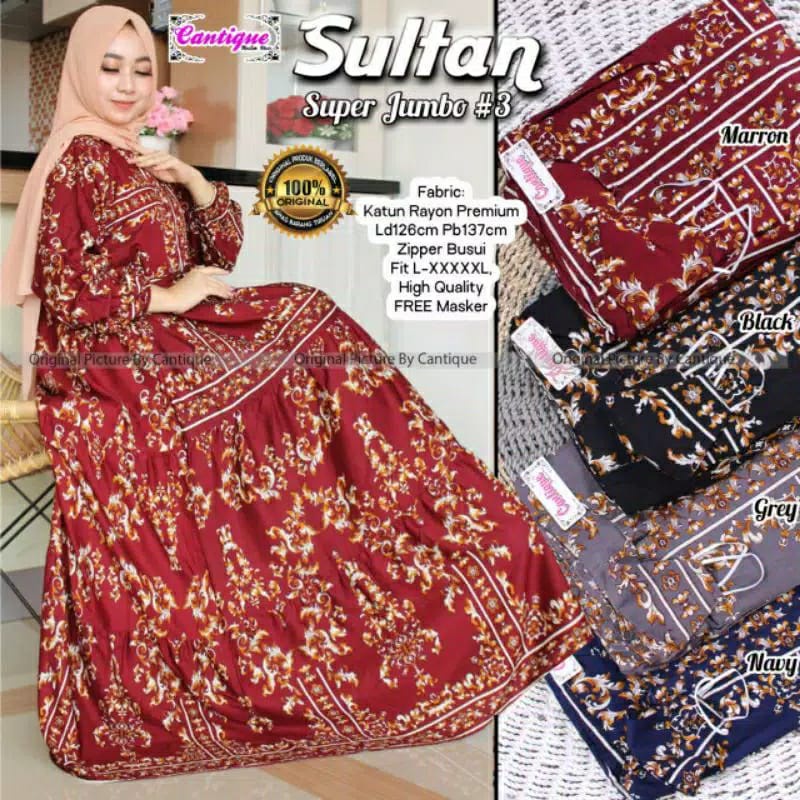 pusat grosir fashion PROMO puncak Gratis Ongkir [COD] Gamis Katun Monalisa motif 5// Katun Bangkok G