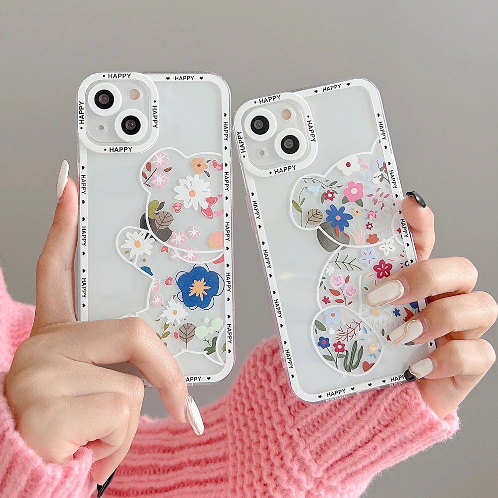 Soft case Samsung M12 A12 Cartoon Kartun Motif Bear Animal Clear Lucu