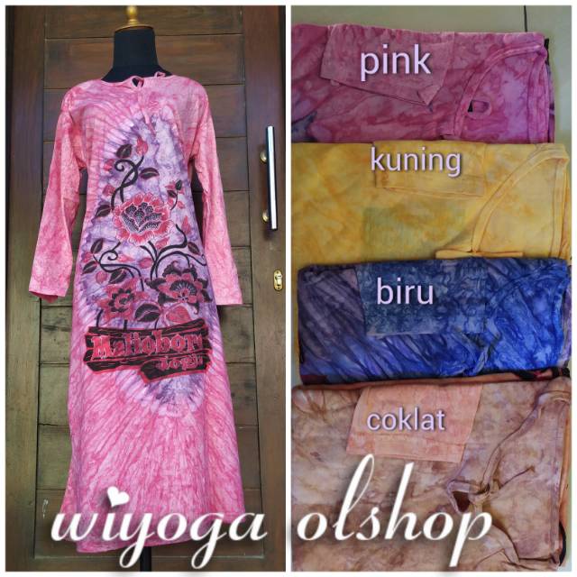 AF36 Longdress batik jogja bahan kaos / daster panjang / daster lengan panjang