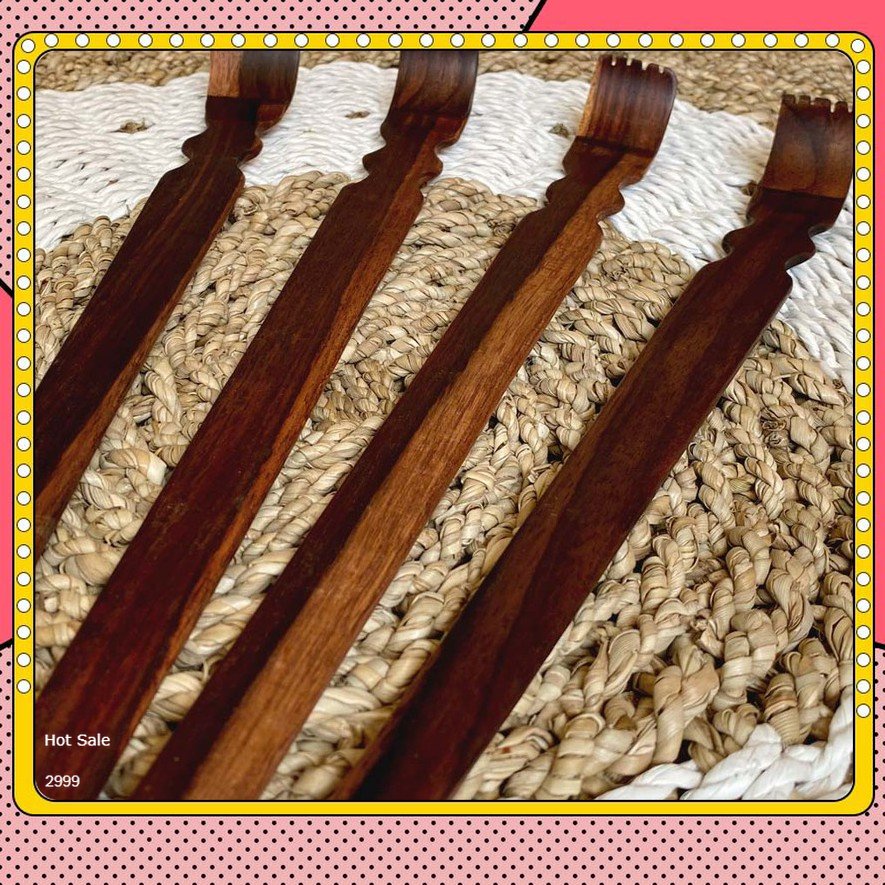 Alat Garuk Garukan Punggung Kayu Penggaruk Punggung Bahan Kayu Hitam